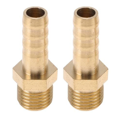 Partuto Messing Schlauchtülle Fittings 21/64" M12x1.25 Außengewinde Gerade Tüllenverbinder Für Luft Wasser Öl Gas Kraftstoff 2 Stück Goldton von Partuto