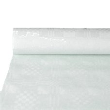 Tischdecke mit Damastprägung weiß 10 x 1 m, Papiertischdecke für Biertische, Geburtstage, Veranstaltungen und mehr, mit Prägung von PARTY DISCOUNT