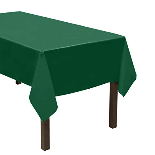 Party Essentials 54108HG-3 Robuste rechteckige Kunststoff-Tischdecke, erhältlich in 24 Farben, 54 x 108, 3 Stück, Hunter Green von Party Essentials