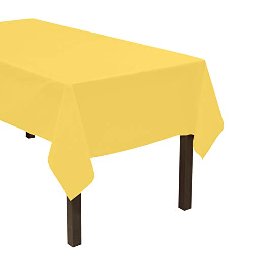 Party Essentials 54108YE-3 Robuste rechteckige Kunststoff-Tischdecke, erhältlich in 24 Farben, 54 x 108, 3 Stück, Gelb von Party Essentials