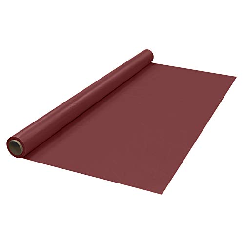 Party Essentials Heavy Duty Plastic Banquet Table Roll Available in 27 Colors, 40" x 150', Burgundy von Party Essentials