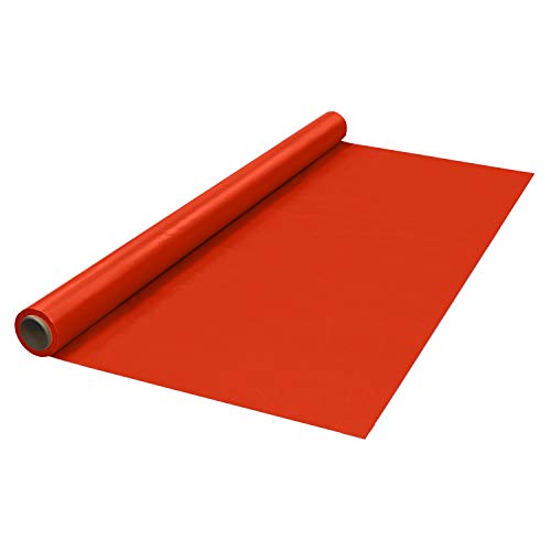 Party Essentials Heavy Duty Plastic Banquet Table Roll Available in 27 Colors, 40" x 150', Red von Party Essentials