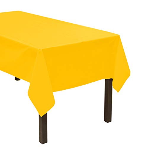 Party Essentials Heavy Duty Plastic Table Cover Available in 44 Colors, 54" x 108", Harvest Yellow von Party Essentials