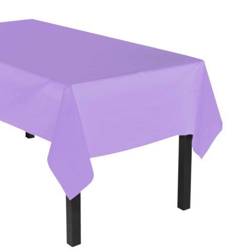Party Essentials Heavy Duty Plastic Table Cover Available in 44 Colors, 54" x 108", Lavender von Party Essentials