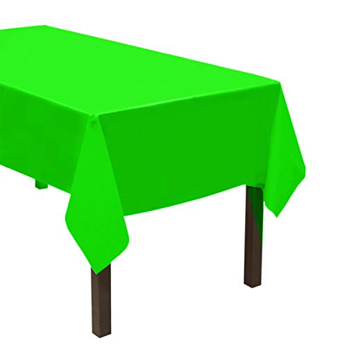 Party Essentials Heavy Duty Plastic Table Cover Available in 44 Colors, 54" x 108", Neon Green von Party Essentials