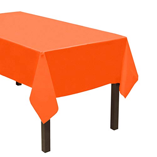 Party Essentials Heavy Duty Plastic Table Cover Available in 44 Colors, 54" x 108", Neon Orange von Party Essentials