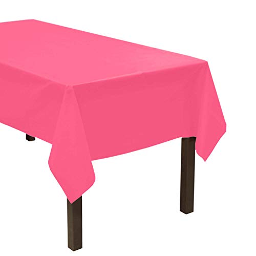 Party Essentials Heavy Duty Plastic Table Cover Available in 44 Colors, 54" x 108", Neon Pink von Party Essentials