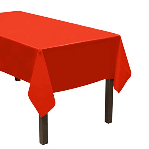 Party Essentials Heavy Duty Plastic Table Cover Available in 44 Colors, 54" x 108", Red von Party Essentials