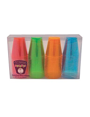 Party Essentials Schnapsgläser aus Hartplastik, 60 ml, verschiedene Neonfarben, mehrfarbig Party Essentials Schnapsgläser aus Hartplastik, 60 ml, verschiedene Neonfarben, mehrfarbig von Party Essentials