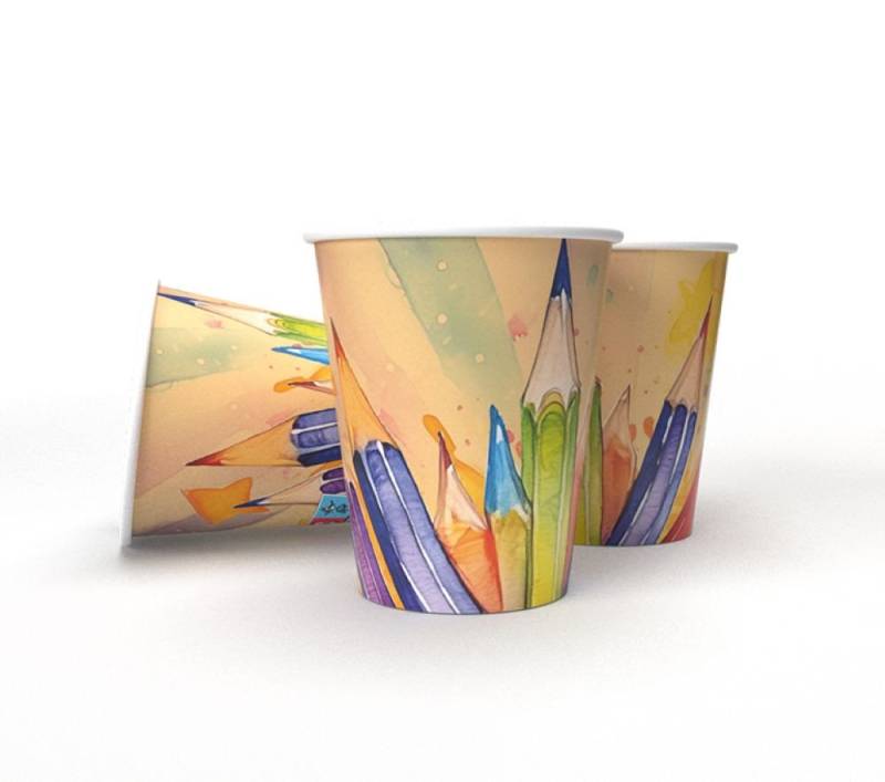 Party Factory Einwegbecher Back to School Becher 8er-Pack, 250 ml neutral zur Einschulung, recycelbar von Party Factory