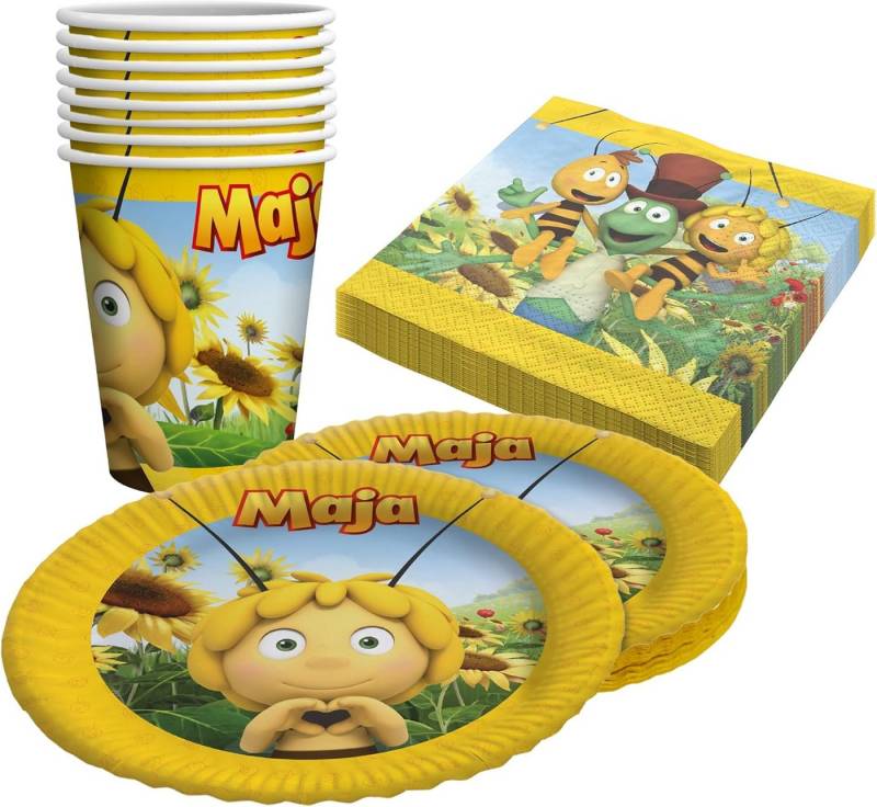Party Factory Kindergeschirr-Set Biene Maja 36-teiliges Party Geschirr-Set gelb für Kinder, 8 Personen, für 8 Personen Party Factory Kindergeschirr-Set Biene Maja 36-teiliges Party Geschirr-Set gelb für Kinder, 8 Personen, für 8 Personen von Party Factory
