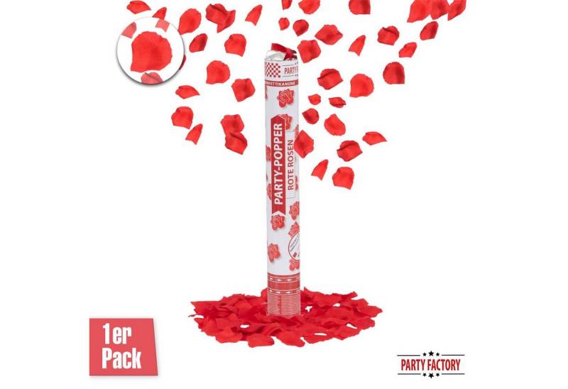 Party Factory Konfetti Party Popper weiße o. rote Rosen Konfetti-Kanone bis 6 m Effekthöhe, verleiht Eleganz und Anmut von Party Factory
