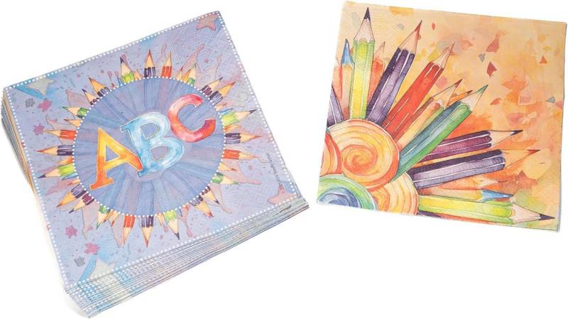 Party Factory Papierserviette Back to School neutral Servietten 3-lagig 20er, weich Party Factory Papierserviette Back to School neutral Servietten 3-lagig 20er, weich von Party Factory