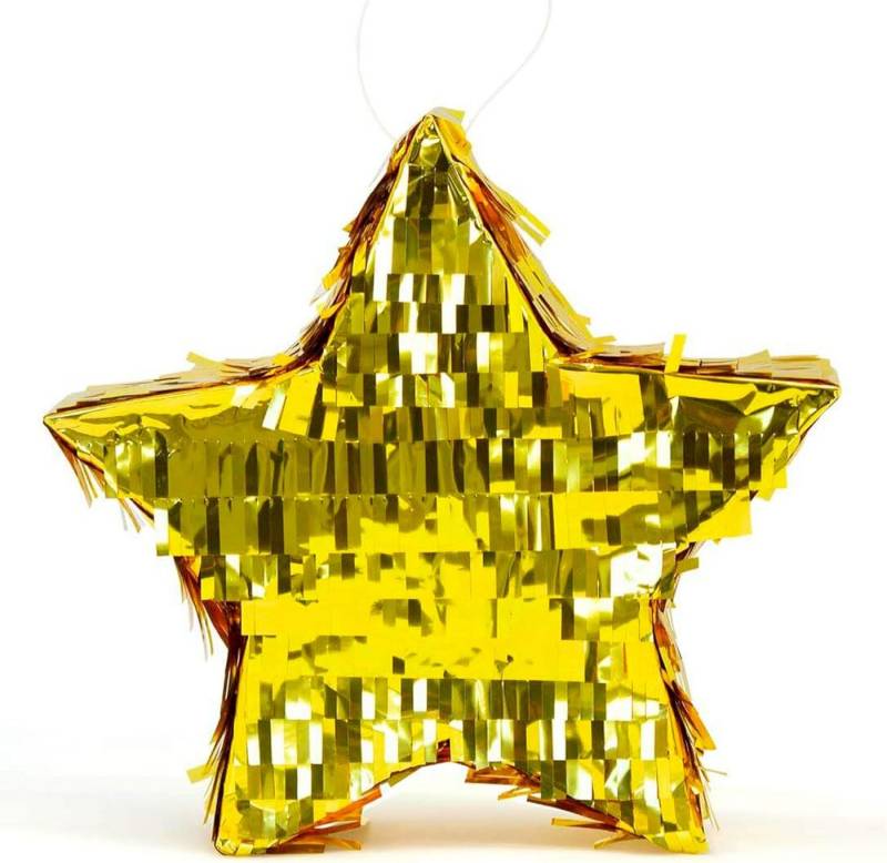 Party Factory Pinata Goldene Stern Pinata goldfarben glänzend 30x30x10 cm, glänzend Party Factory Pinata Goldene Stern Pinata goldfarben glänzend 30x30x10 cm, glänzend von Party Factory