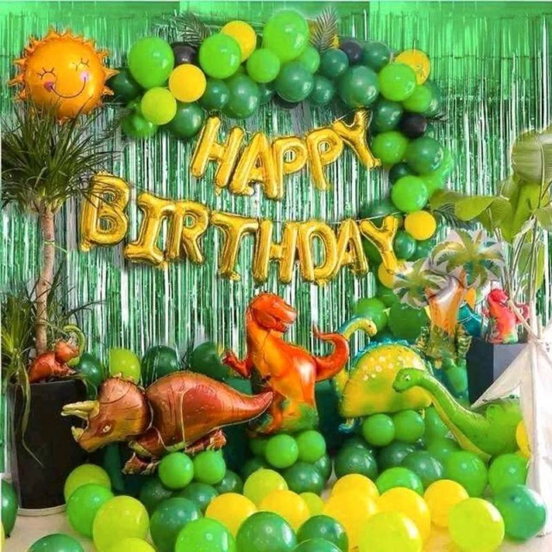 Party Flamingo Aufblasbares Partyzubehör XXL Party Set Dinosaurier Kinder Geburtstag Deko Girlande von Party Flamingo
