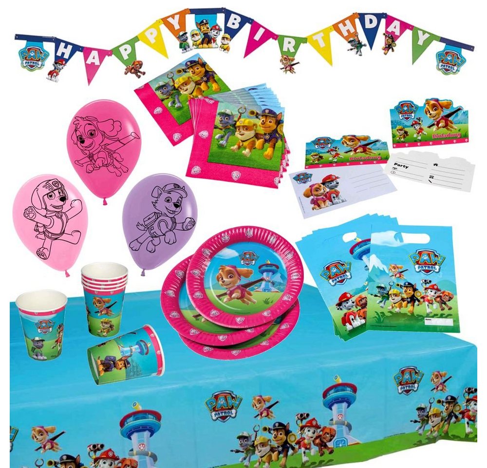 Party Fun Einweggeschirr-Set XXL Party Geburtstag Set für Mädchen Paw Patrol 51 Teile Party Fun Einweggeschirr-Set XXL Party Geburtstag Set für Mädchen Paw Patrol 51 Teile von Party Fun