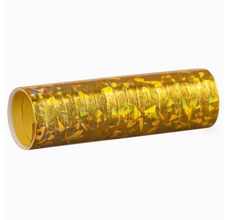 Party Marty Luftschlange Luftschlangen 'Holografisch' 4m / 1 Rolle, Gold von Party Marty