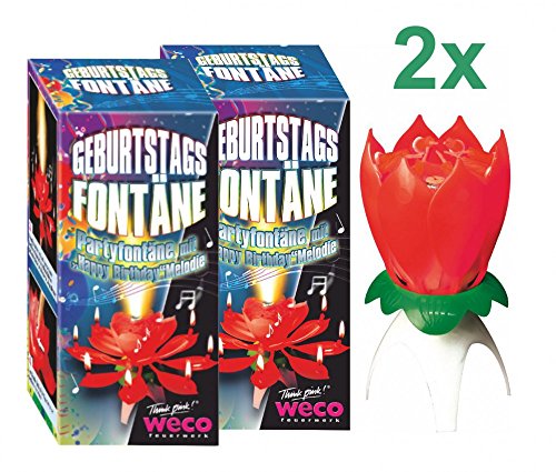 2er Set Geburtstagsfontäne mit Musik rot Singene Blume Happy Birthday Fontäne 2er Set Geburtstagsfontäne mit Musik rot Singene Blume Happy Birthday Fontäne von PARTY