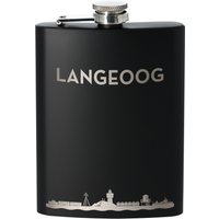 Flachmann | Langeoog Skyline Luftlinie in Schwarz Flachmann | Langeoog Skyline Luftlinie in Schwarz von Party24