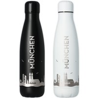 Trinkflasche | München Münchener Skyline Luftlinie in Schwarz Oder Weiß Trinkflasche | München Münchener Skyline Luftlinie in Schwarz Oder Weiß von Party24