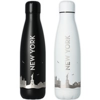 Trinkflasche | New York Yorker Skyline Luftlinie in Schwarz Oder Weiß von Party24