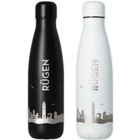 Trinkflasche | Rügen Rügener Skyline Luftlinie in Schwarz Oder Weiß Trinkflasche | Rügen Rügener Skyline Luftlinie in Schwarz Oder Weiß von Party24