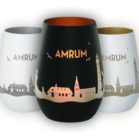 Windlicht | Amrum Skyline Luftlinie Verschiedene Farben Teelicht von Party24