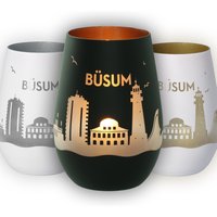 Windlicht | Büsum Büsumer Skyline Luftlinie Verschiedene Farben Teelicht von Party24
