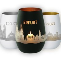 Windlicht | Erfurt Erfurter Skyline Luftlinie Verschiedene Farben Teelicht von Party24