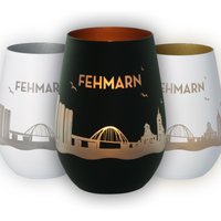 Windlicht | Fehmarn Skyline Luftlinie Verschiedene Farben Teelicht von Party24