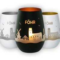 Windlicht | Föhr Skyline Luftlinie Verschiedene Farben Teelicht von Party24