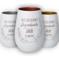 Windlicht | Jugendweihe Individueller Name Und Datum Verschiedene Farben von Party24