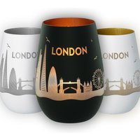 Windlicht | London Londoner Skyline Luftlinie Verschiedene Farben Teelicht von Party24