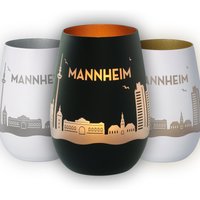 Windlicht | Mannheim Skyline Luftlinie Verschiedene Farben Teelicht von Party24