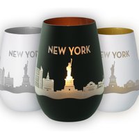 Windlicht | New York Skyline Luftlinie Verschiedene Farben Teelicht von Party24