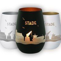 Windlicht | Stade Skyline Luftlinie Verschiedene Farben Teelicht von Party24