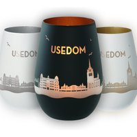 Windlicht | Usedom Usedomer Skyline Luftlinie Verschiedene Farben Teelicht von Party24