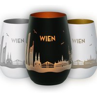 Windlicht | Wien Wiener Skyline Luftlinie Verschiedene Farben Teelicht von Party24
