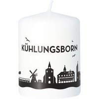 stumpenkerze | Kühlungsborn Kühlungsborner Skyline Luftlinie 8cm X 6cm in Weiß von Party24