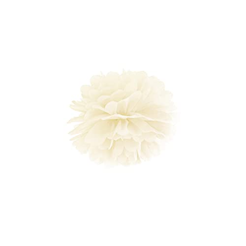 1 cremefarbener PomPom, 25cm von PartyDeco