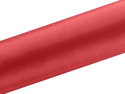 9m lang / 16cm breit Tischläufer Dekoband Satin Satinband - rot von PartyDeco