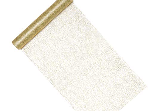 ColorUp.Shop Tischband, Tischläufer, Decorative mesh - Fiber, Gold, 0.36x9m SF1-36-019ME von PartyDeco