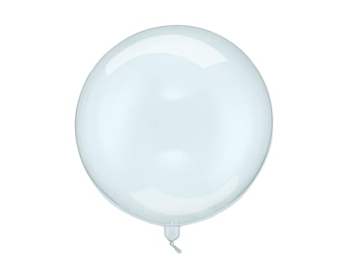 Folienballon rund 40cm - Ballon für Helium oder Luft - Bubble Ballons - Durchsichtige Party Luftballons - Folienluftballon kugelrund - Geburtstagsdeko & Partydeko - Transparent Blau von PartyDeco