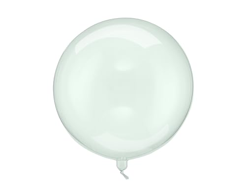 Folienballon rund 40cm - Ballon für Helium oder Luft - Bubble Ballons - Durchsichtige Party Luftballons - Folienluftballon kugelrund - Geburtstagsdeko & Partydeko - Transparent Grün von PartyDeco