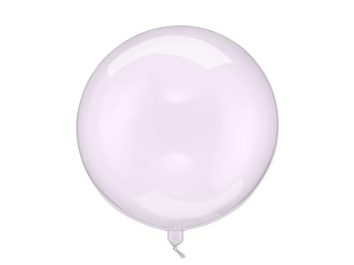 Folienballon rund 40cm - Ballon für Helium oder Luft - Bubble Ballons - Durchsichtige Party Luftballons - Folienluftballon kugelrund - Geburtstagsdeko & Partydeko - Transparent Lila von PartyDeco