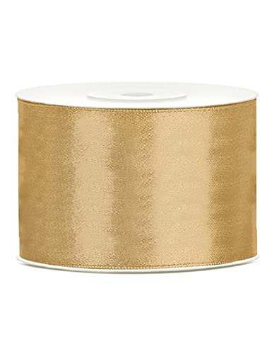 Generique - Dekoration goldenes Satinband 25m von PartyDeco