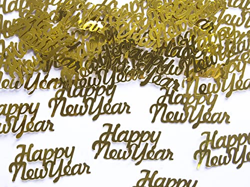 Happy New Year Konfetti 4x2cm 3g Tischdeko Silvester Party Streudeko Tischkonfetti Confetti Gold von PartyDeco