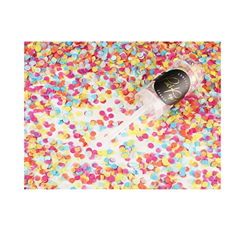 Konfetti Kanone Shooter Push Pop Confetti Kreise 18cm Konfettikanone Party Popper Kindergeburtstag von PartyDeco