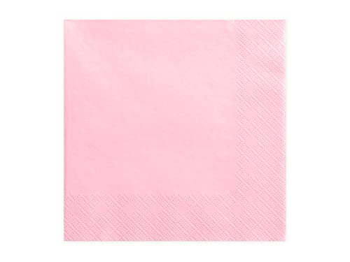 Servietten 33x33 cm 3-lagig 20 Stück Papierservietten Servierten für Geburtstag Hochzeit und Party hellrosa/Napkins 3 layers light pink 33x33cm (1 pkt / 20 pc.) von PartyDeco