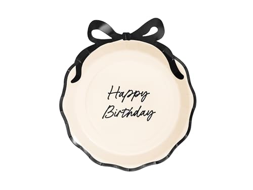 Pappteller Happy Birthday 24cm mit Schleife 6er Set - Partyteller Einwegteller plastikfrei - Partygeschirr Geburtstag - Partydeko Tischdeko & Partyzubehör - Ivory Schwarz Pappteller Happy Birthday 24cm mit Schleife 6er Set - Partyteller Einwegteller plastikfrei - Partygeschirr Geburtstag - Partydeko Tischdeko & Partyzubehör - Ivory Schwarz von PartyDeco